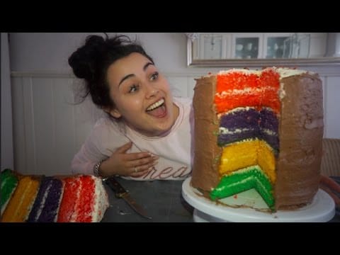 Mega Rainbow Taart maken 1 Mega Rainbow Taart maken 1